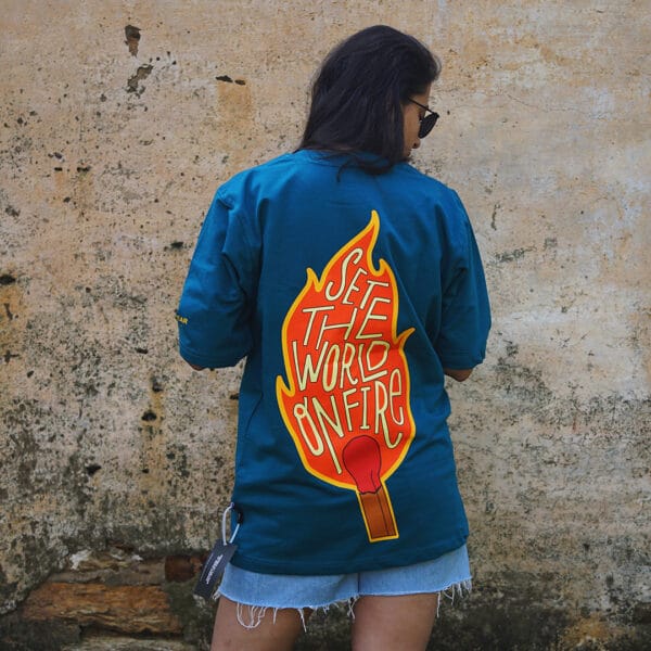 Set the World on Fire - Green T-Shirt - Image 4